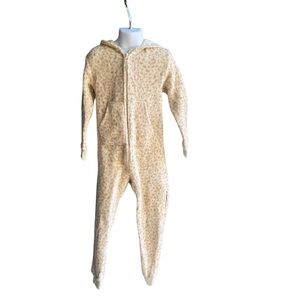 Cat & Jack Girls XS 4/5 Pajama Velour One Piece Tiger Spotted